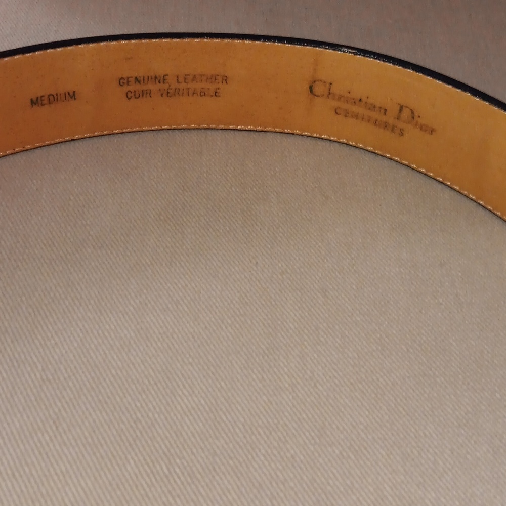 Vintage Christian Dior blue leather belt - Picture 2 of 4